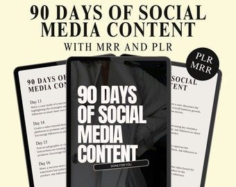 90 days of social media content guide done for you with MRR