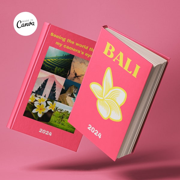 Bali Travel Photo Book Template, Printable Travel Journal, Decorative Travel Book, Canva Travel Ebook Template, coffee table book