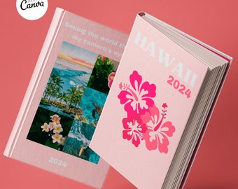 Hawaii Travel Photo Book Template, Printable Travel Journal, Decorative Travel Book, Canva Travel Ebook Template, coffee table book