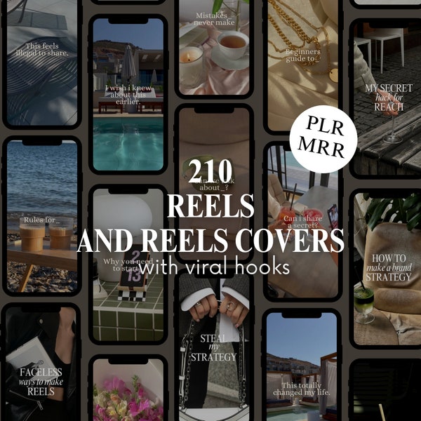 Faceless reels and reel covers bundle with MRR and PLR