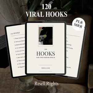 Viral Hooks for instagram reels with resell rights MRR and PLR