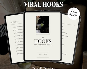 Viral Hooks for instagram reels with resell rights MRR and PLR