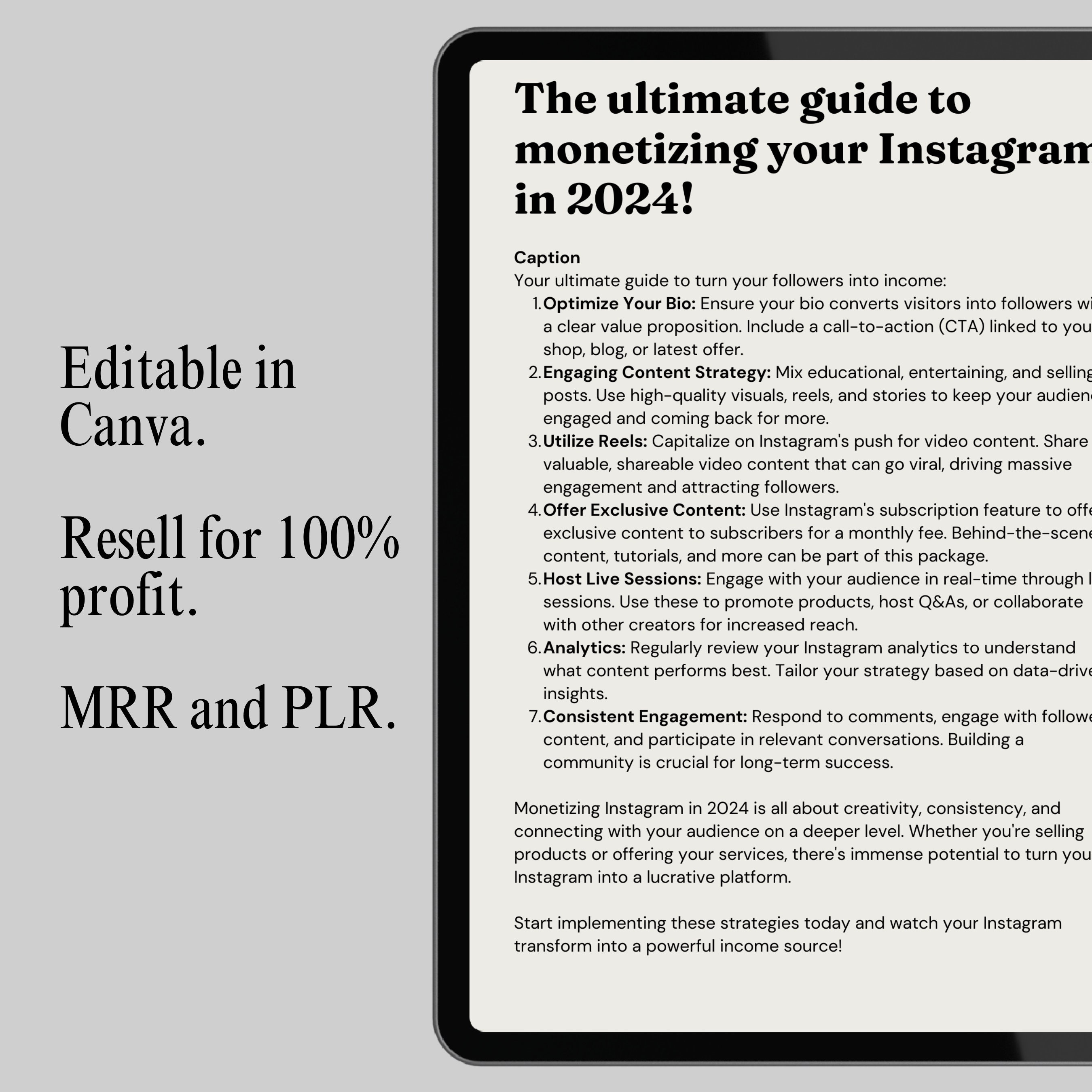 Hooks and Captions for Instagram Reels With MRR and PLR - Etsy