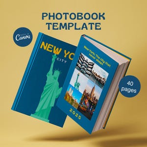 New York Travel Photo Book Template, Printable Travel Journal, Decorative Travel Book, Canva Travel Ebook Template, coffee table book
