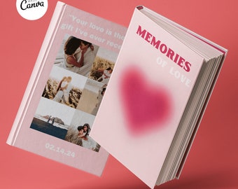 Photo book template for couples, love valentine gift, couple photobook, love photobook pink aesthetic, gift for valentine's day