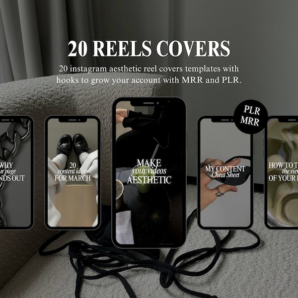 Faceless reels covers for instagram for faceless content creators UGC style with MRR and PLR