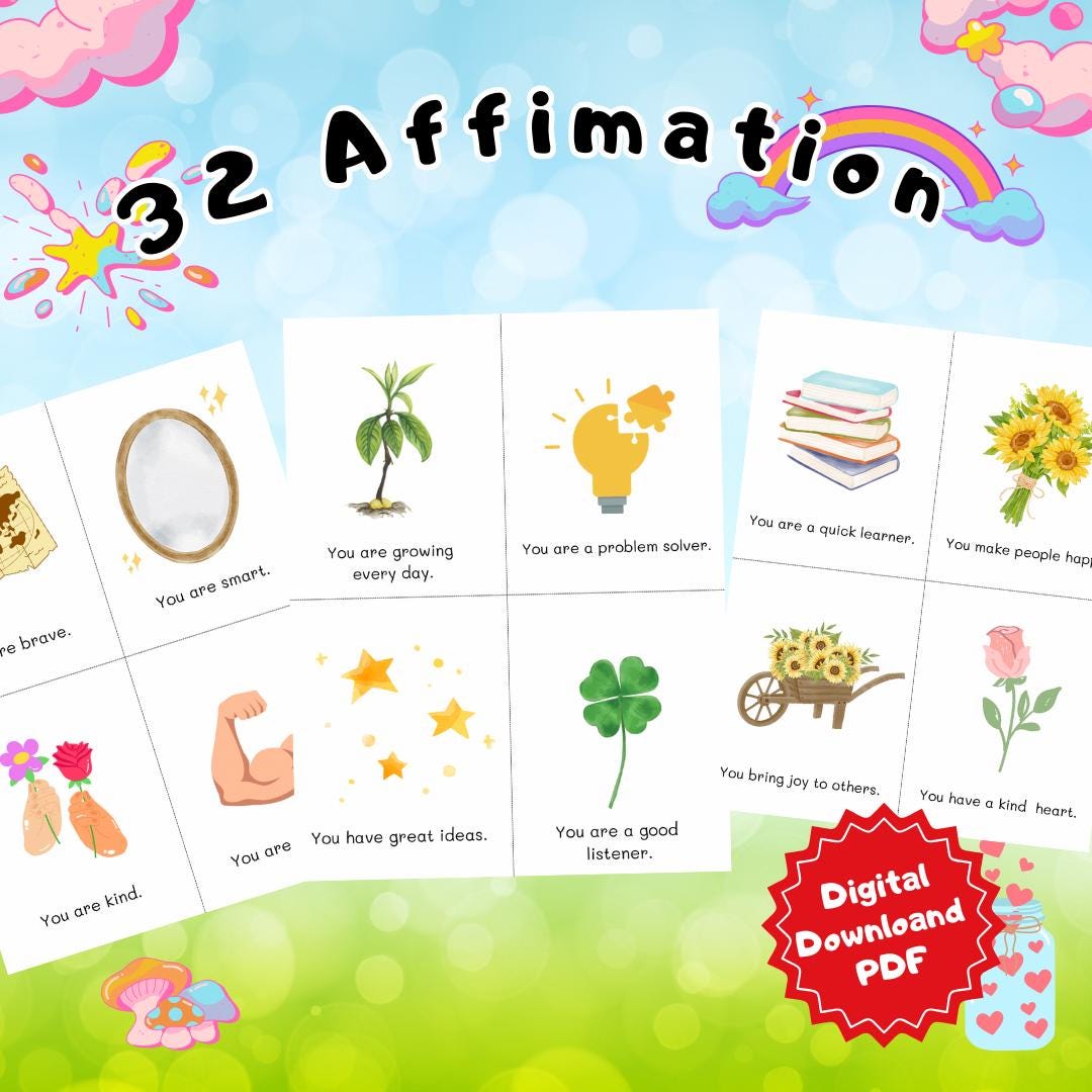 32 Positive Affirmations Digital Download - Boost Your Mindset & Self ...