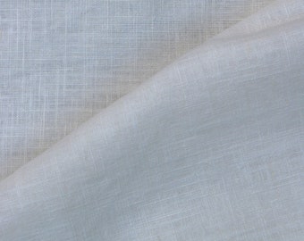 Linen fabric by the yard/ Off White / Mid weight / 60Linen-40cotton blend.  Fabric for clothing, curtains, home décor.