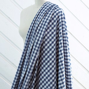 Linen fabric by the yard. Gingham checks 1/2 in. Fabric for clothing, curtains, home décor, DIY projects. image 3