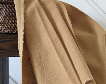 Camel. Linen fabric by the yard. Linen-cotton blend.  Fabric for clothing, curtains, home décor, DIY projects.