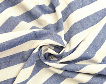 Striped fabric by the yard. 3/4 in stripes in black, red, blue or green. Fabric for clothing, curtains, home décor, DIY projects.