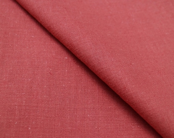 Linen fabric by the yard. Smoked Watermelon. Linen-cotton blend.  Fabric for clothing, curtains, home décor.