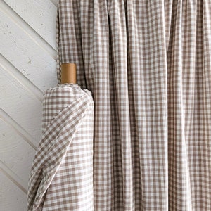 Linen fabric by the yard. Gingham checks 1/2 in. Fabric for clothing, curtains, home décor, DIY projects. image 2