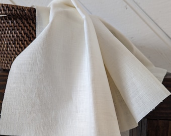 Off White. Linen fabric by the yard. Linen-cotton blend.  Fabric for clothing, curtains, home décor, DIY projects.