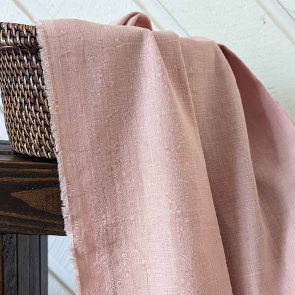 Dusty Rose. Linen fabric by the yard. Linen-cotton blend.  Fabric for clothing, curtains, home décor, DIY projects.