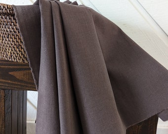 Chocolate. Linen fabric by the yard. Linen-cotton blend.  Fabric for clothing, curtains, home décor, DIY projects.