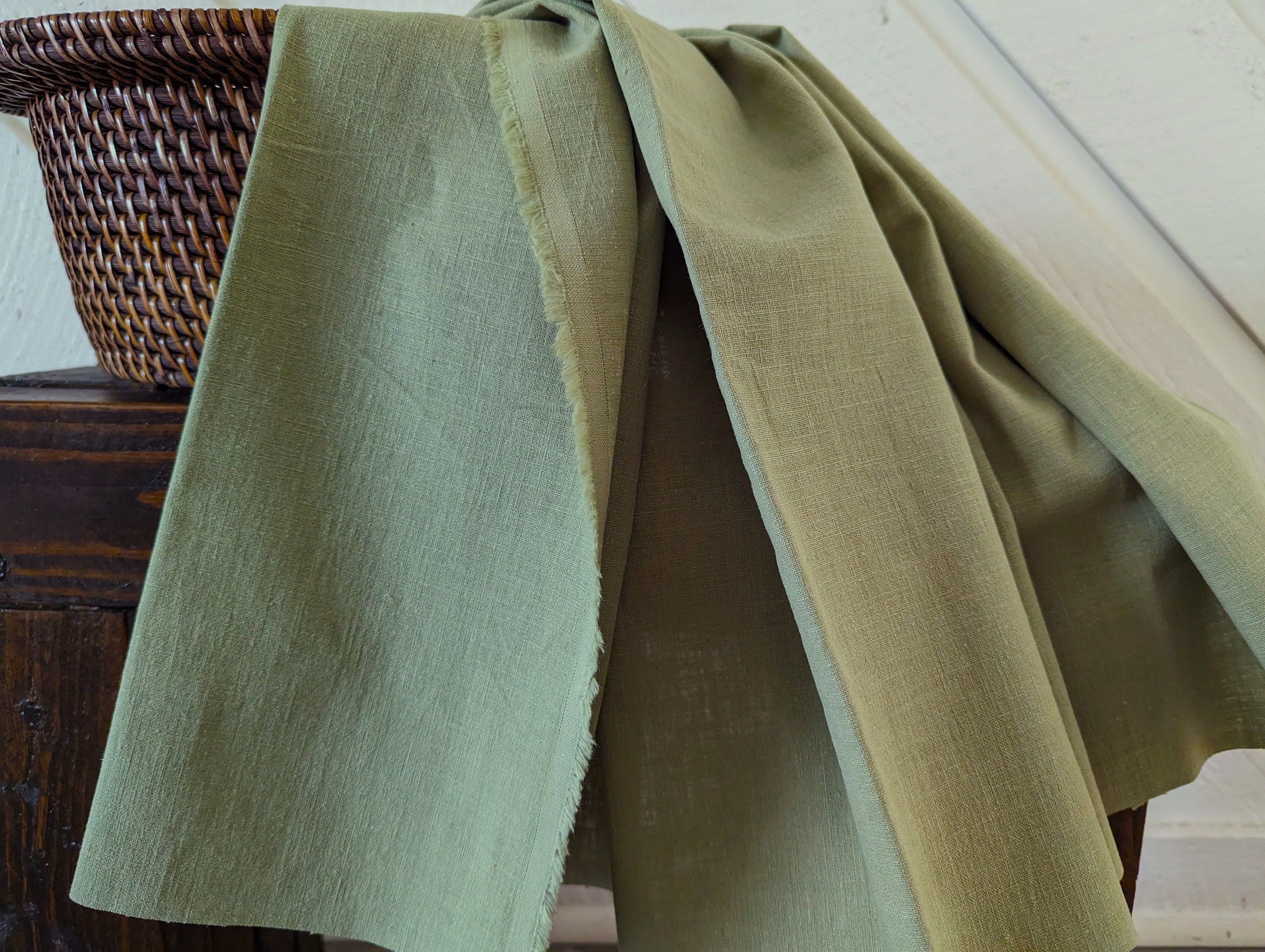 Sage Green Upholstery Twill Linen
