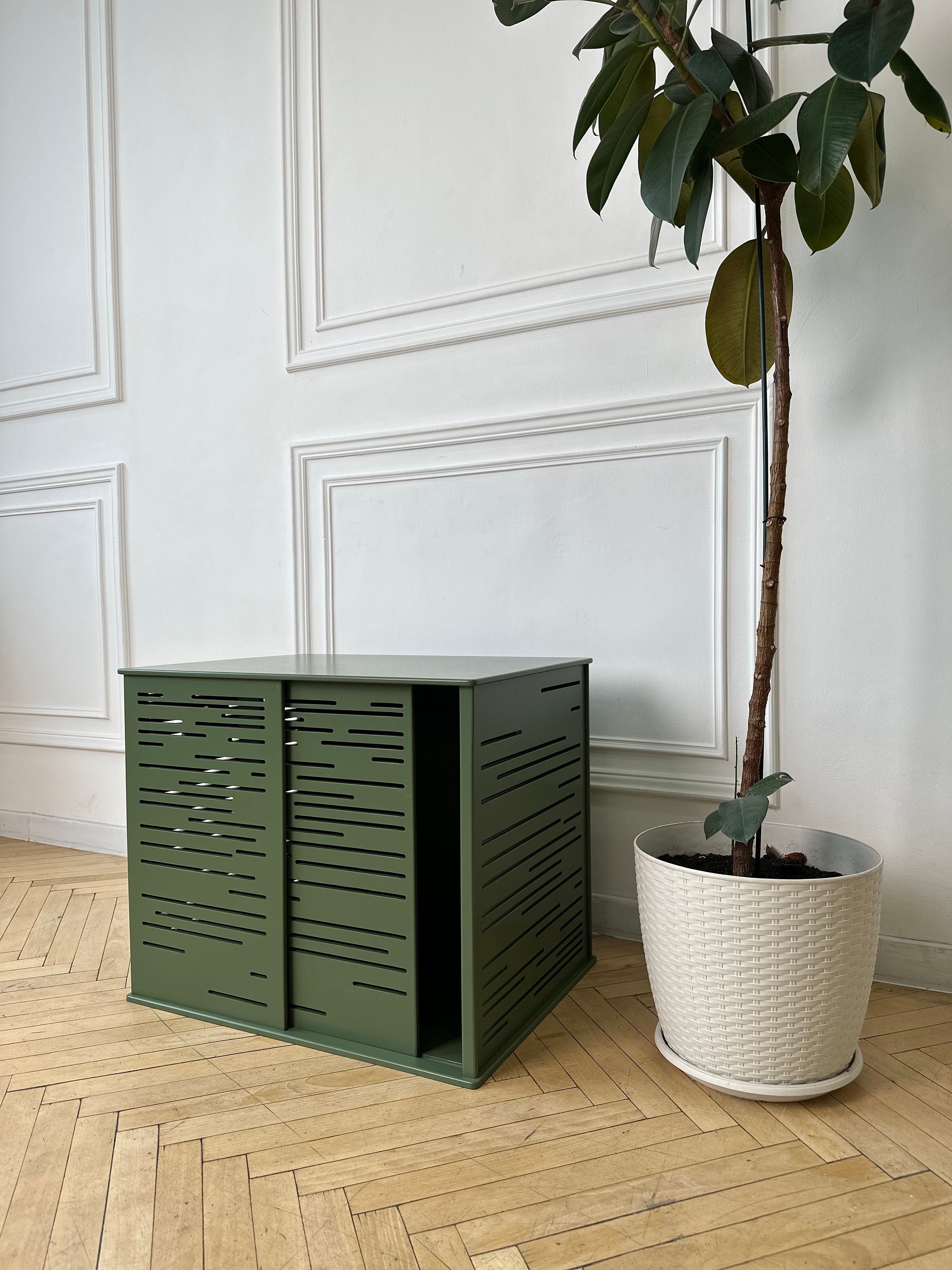 Dog Furniture | Modern Dog Kennel | Indoor Dog Crate With Sliding Door ...