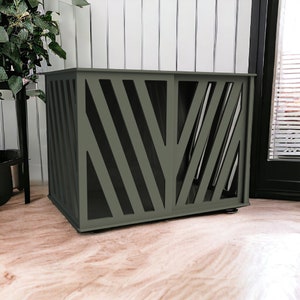 Modern Dog Crate | Indoor Dog Kennel With Cushion | Dog Crate Furniture | Cozy Space For Dog | Decorative Dog House | Wooden Dog Kennel