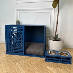 Modern Dog House | Cushioned Dog Crate | Dog Kennel Furniture | Custom Dog Kennel | Decorative Dog Crate | Wooden Dog Kennel