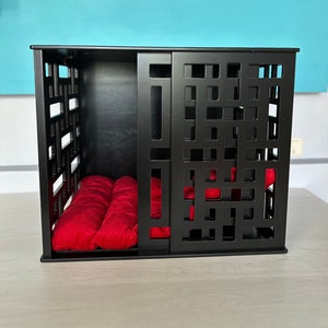 Modern Dog Crate | Indoor Dog Kennel With Cushion | Dog Crate Furniture | Cozy Space For Dog | Decorative Dog House | Wooden Dog Kennel