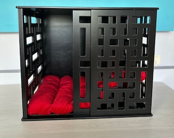 Modern Black Wooden Dog Crate | Indoor Kennel Furniture