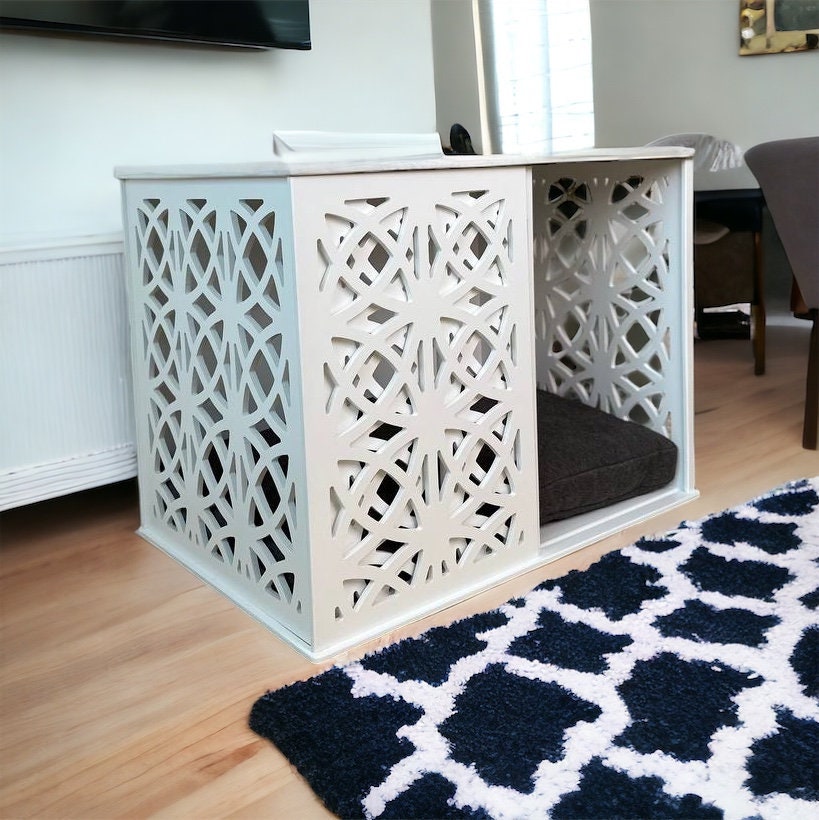 Elegant Wooden Dog Crate | Customizable Indoor Kennel - Etsy Australia