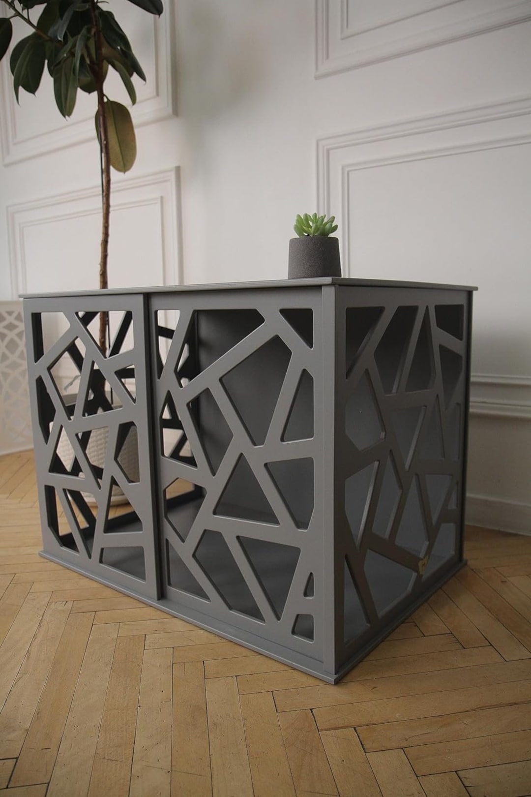 Modern Wooden Dog Crate | Decorative Indoor Dog House - Etsy
