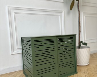 Modern Wooden Dog Crate | Khaki Green Indoor Dog Kennel