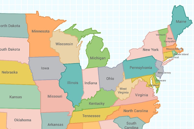 Digital USA Map Full Color With - Il 794xN.5526879839 Skzj america map full map