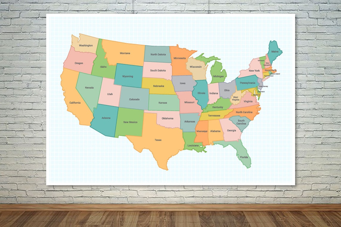 Digital USA Map Full Color With - Il 1140xN.5526880095 Pyt7