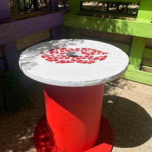 red mosaic coffee table