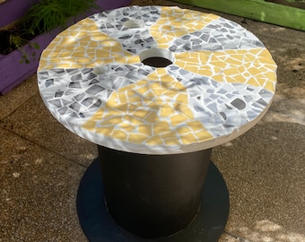 mesa de centro de mosaico negro