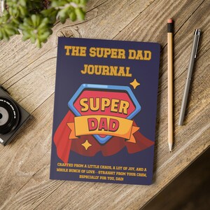 Diário personalizado do Super Pai, presente atencioso para o Dia dos Pais, caderno motivacional, agradecimento ao pai, Dia dos Pais 2025, guardião de memórias,