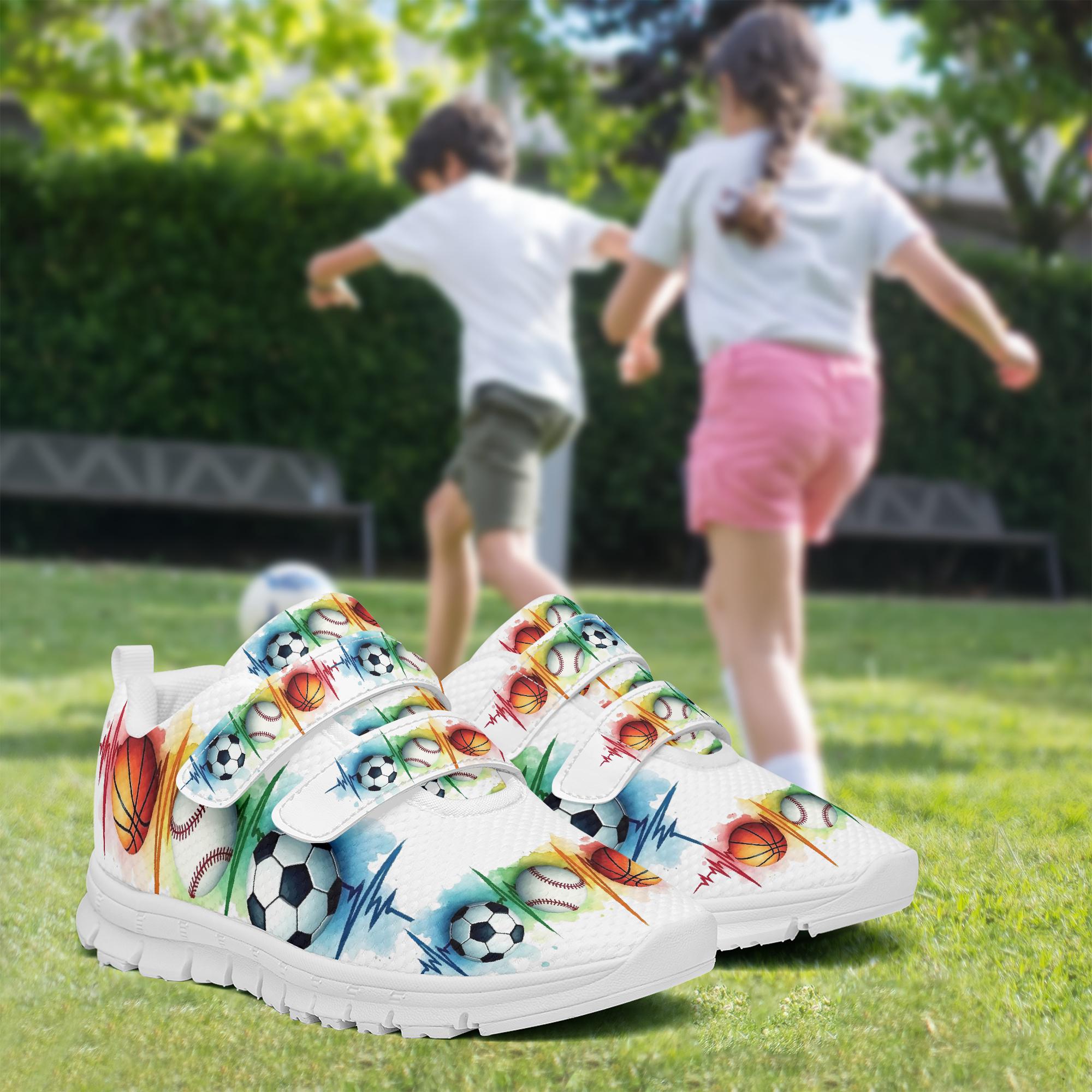 Kids Sports Sneakers Athletic Shoes Colorful Fun Shoes for Boys and Girls