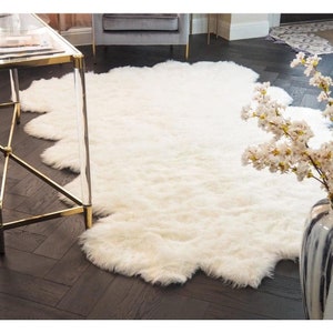 Buy IVELECT 40x60cm Sheepskin Fluffy Skin Faux Fur Fake Rug Mat Rugs Brown  Online at Low Prices in India 