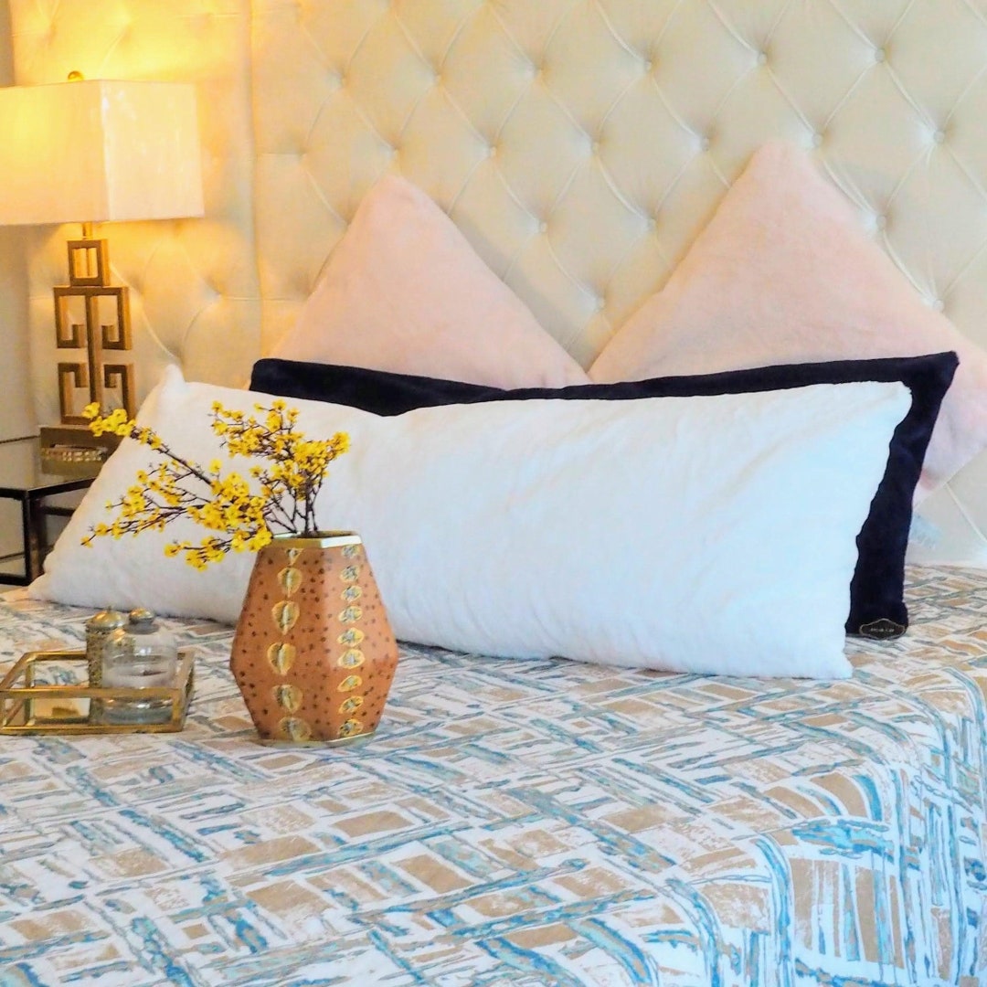 Faux Fur Body Pillow Lumbar Pillow Machine Washable Super Soft Fluffy