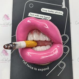 Custom Handmade Phone Grip, Keychain, Brooch & Lip Designs - Personalized with MagSafe  PopSockets badge reel Options