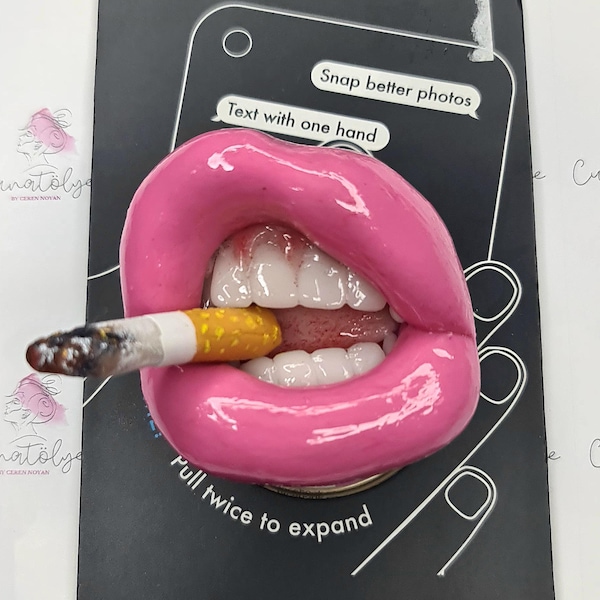 Handmade Lips Phone Grip: MagSafe PopSockets Options