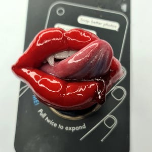 Vampire Custom Handmade Phone Grip, Keychain, Brooch & Lip Designs - Personalized with MagSafe  PopSockets badge reel Options