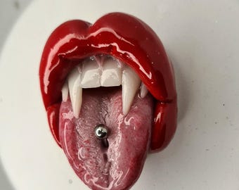 Agarre para teléfono con labios rojos: PopSocket gótico hecho a mano