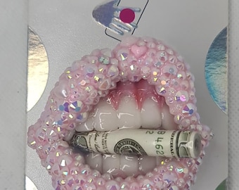 Soporte para teléfono con forma de labio hecho a mano: Opciones de portatarjetas MagSafe PopSockets