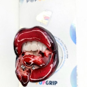PopGrip de labios sangrientos: soporte para teléfono de Halloween
