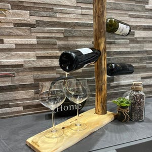 natural wood bottle holder