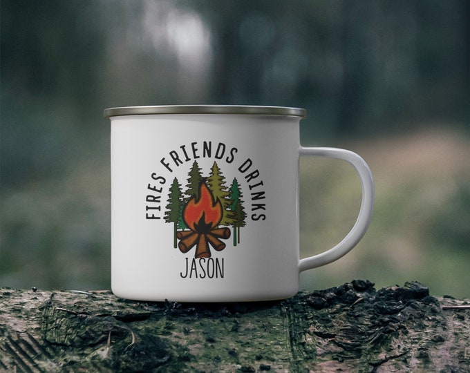 Personalized Camp Mug, campfire mug, Custom camp mug, hiking mug, Unique camp gift, customizable camp mug, personalized camping mug