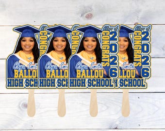 Personalized Graduation Fan: Custom 2026 Graduate Photo Favor