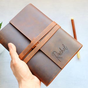 Personalised Leather Journal, A5 Vintage Brown Leather Journal, Travel Journal, Recipes Journal, Rustic Diary, Sketchbook