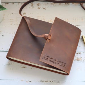 Personalised Leather Photo Album, Genuine Leather Vintage Album, Leather Scrapbook, Wedding Photo Album, Anniversary Gift, Birthday Gift