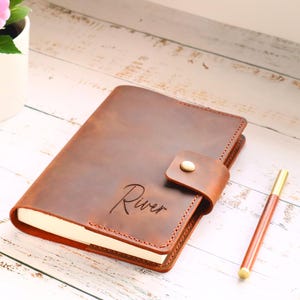 Personalised Refillable Leather Journal, A5 Handmade Rustic Diary, Travel Journal, Recipes Journal, Sketchbook