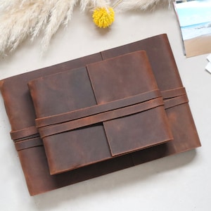 Personalised Leather Photo Album, Genuine Leather Vintage Album, Leather Scrapbook, Wedding Photo Album, Anniversary Gift, Birthday Gift